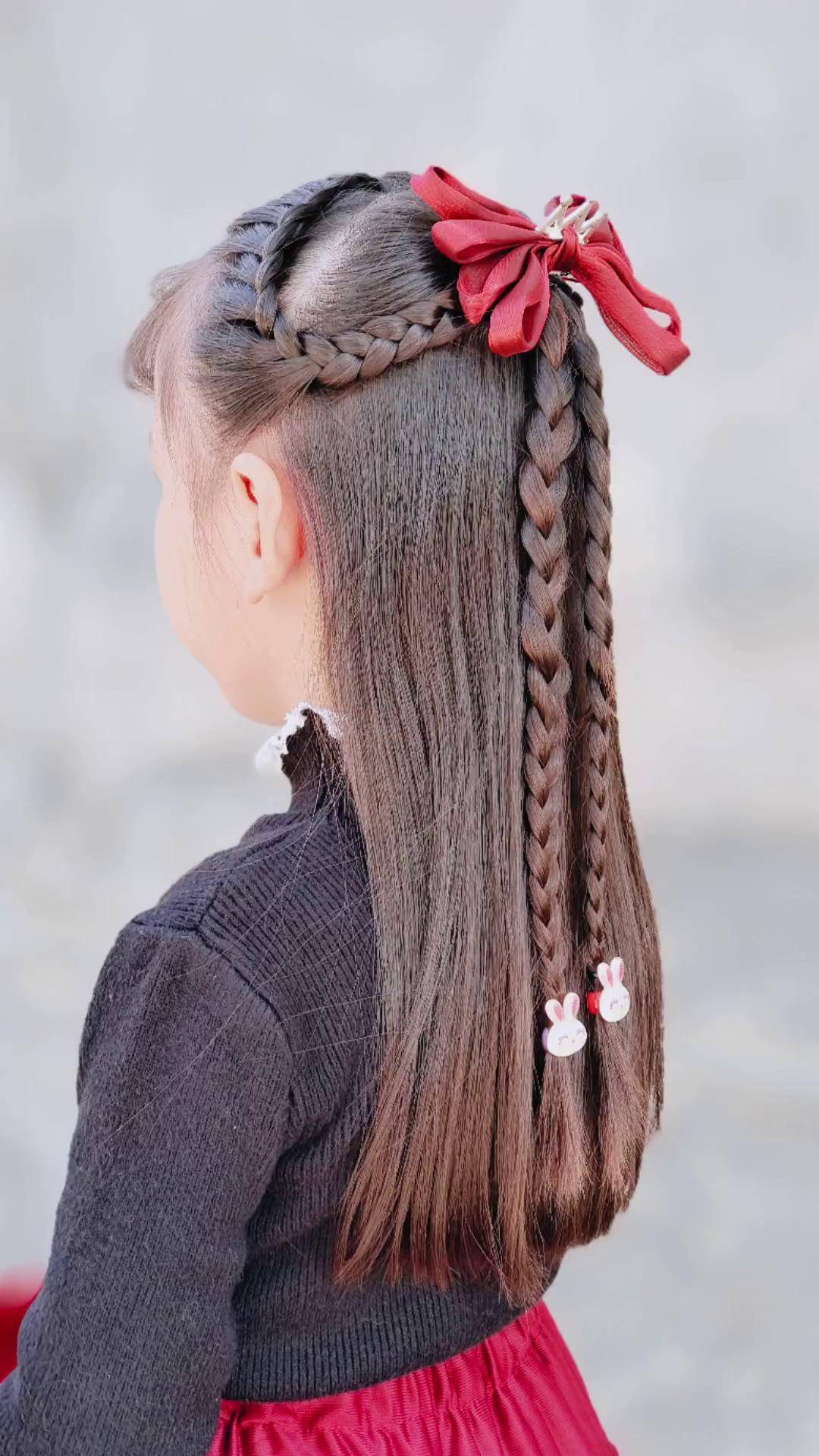 气质款披肩发儿童编发编发今日发型dou 小助手