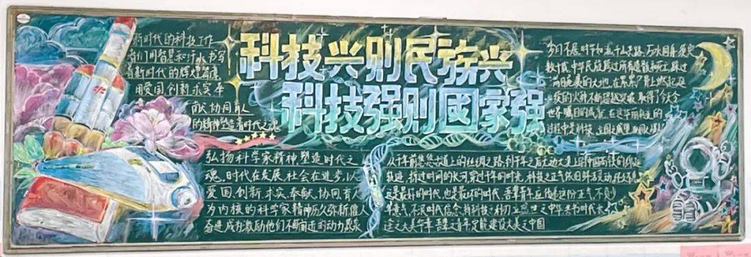 绘就爱国情怀 点亮科技之光_主题_黑板报_作品