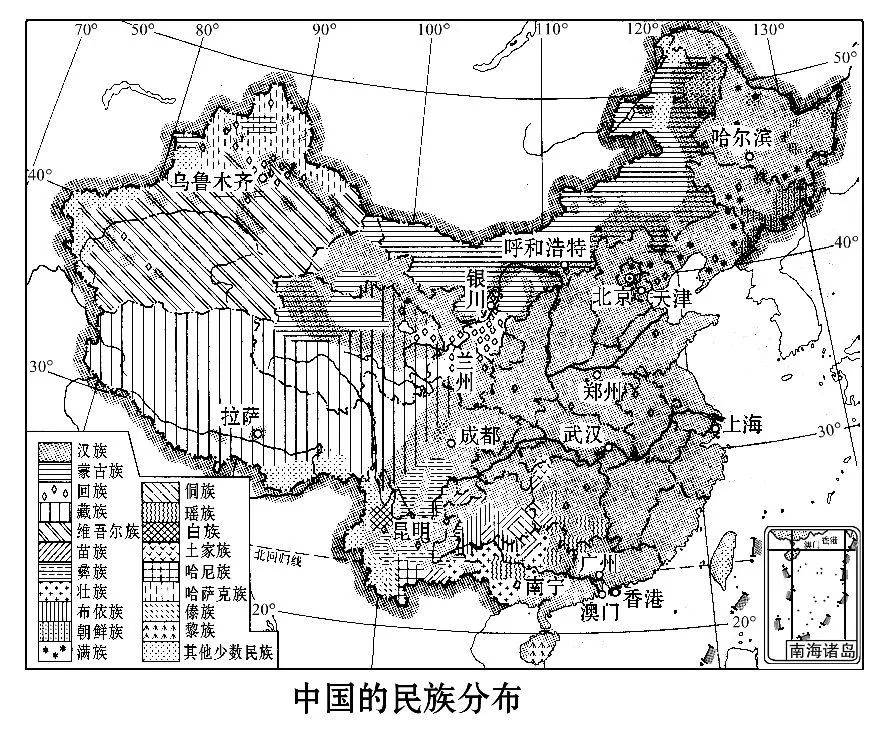 地图中国简笔画 黑白图片