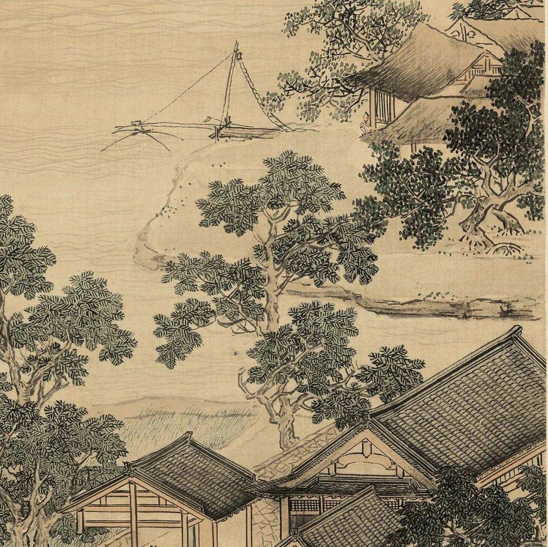 明仇英《莲溪渔隐图》_前景_意趣_作品