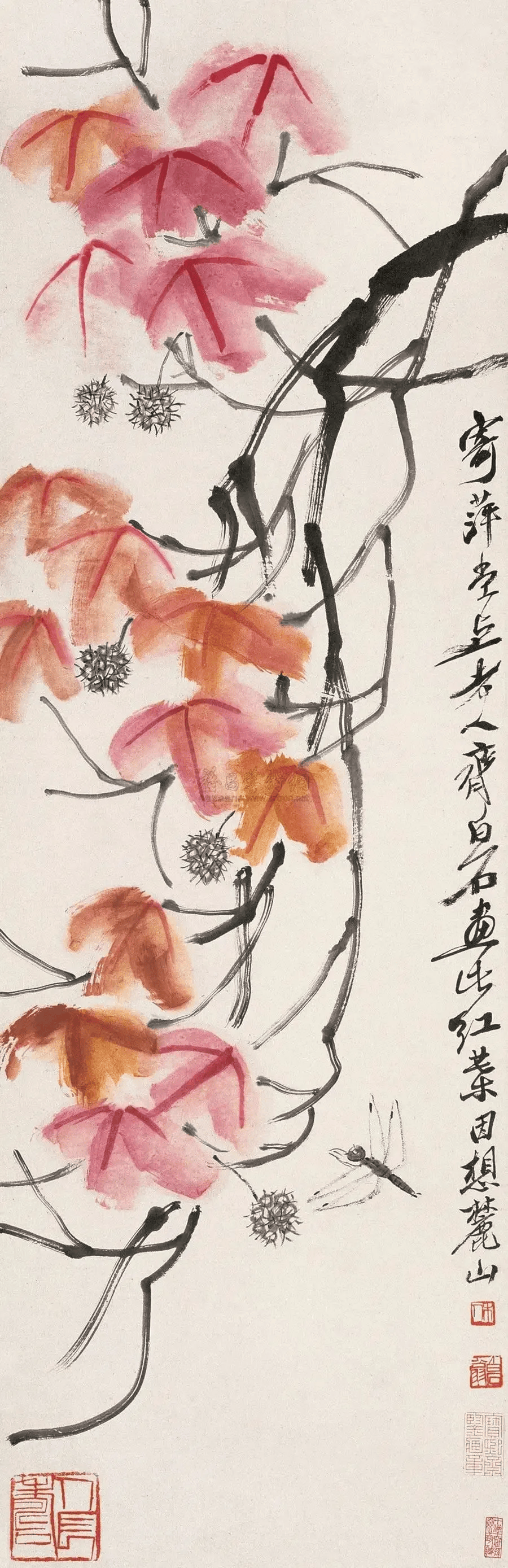 齐白石画笔下的秋色,热烈浪漫!