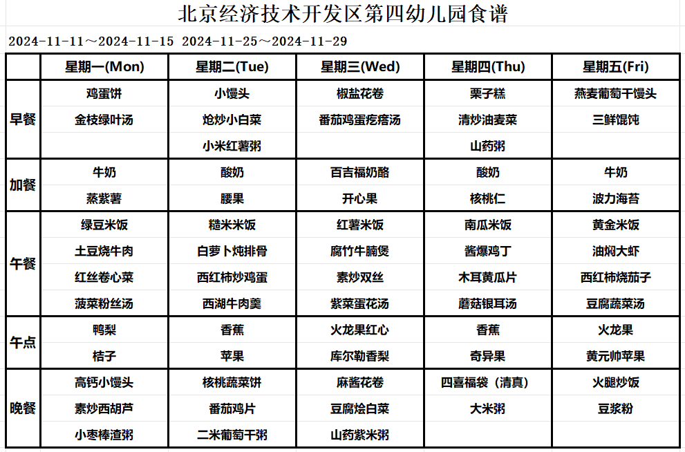 红黄蓝幼儿园食谱图片