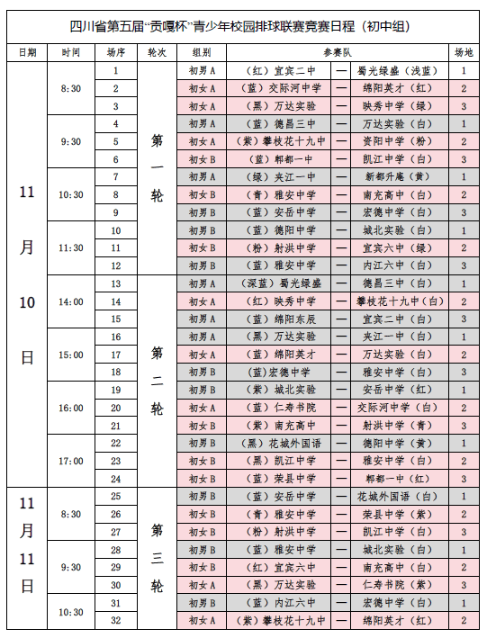 贡嘎杯赛程表图片