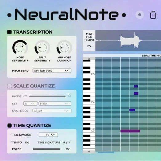 福利：音频到 MIDI 的开源转换工具 NeuralNote 正式版发布_macOS_参数_Windows