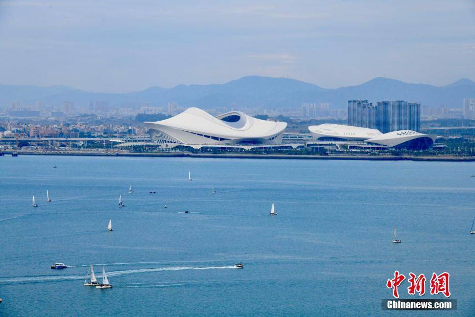 福建厦门：五缘湾帆船游引游人