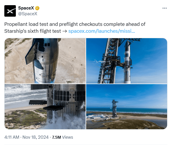 SpaceX星舰第六次试飞 未尝试“筷子夹火箭”