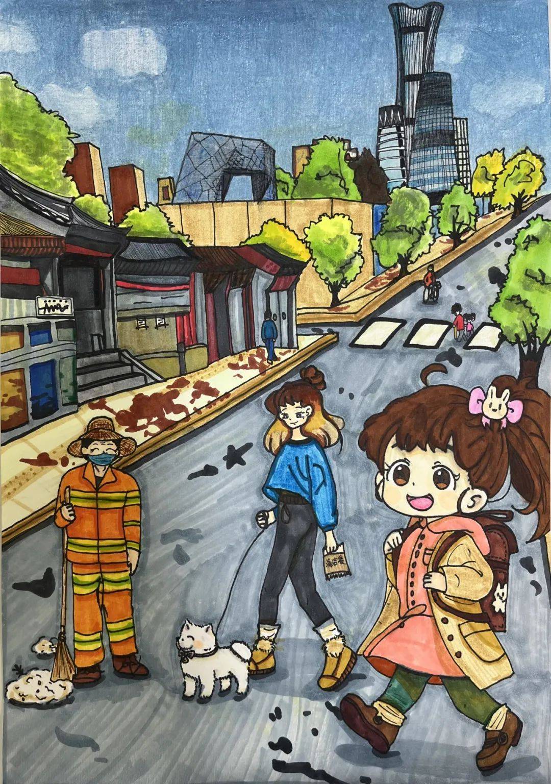 第八届"美丽街巷我的家"作品评选揭晓,朝阳区这些优秀绘画作品获奖