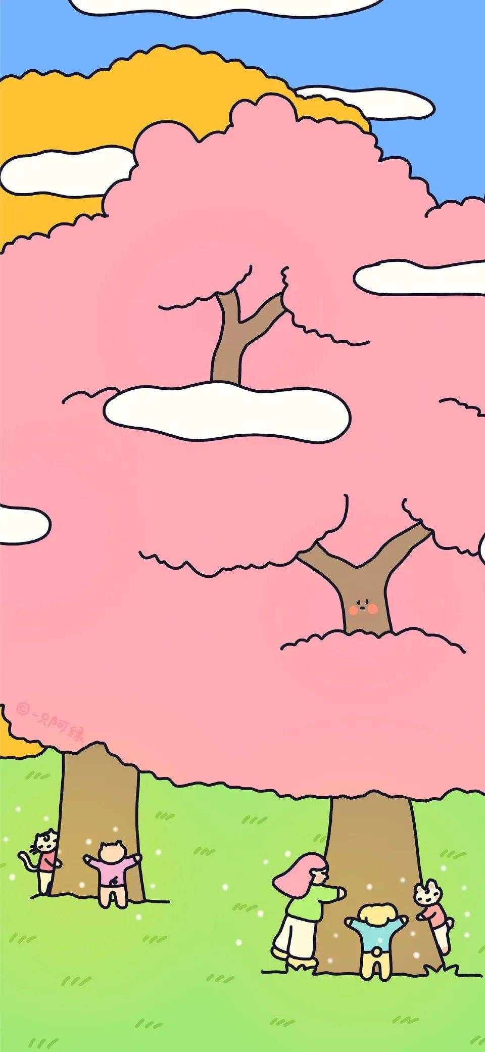 可爱卡通/治愈手绘多巴胺壁纸