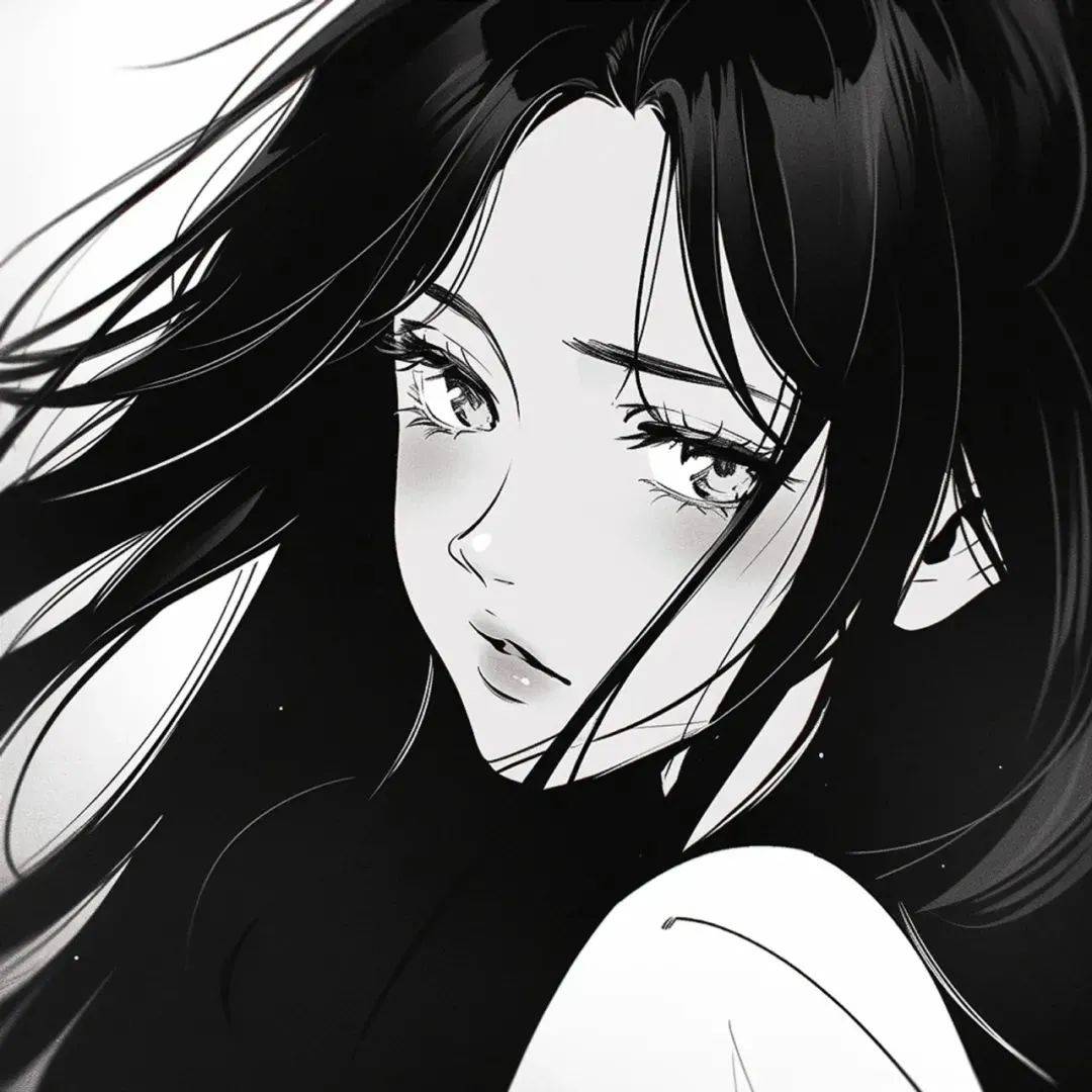 动漫女头 | 古早黑白风ins女头
