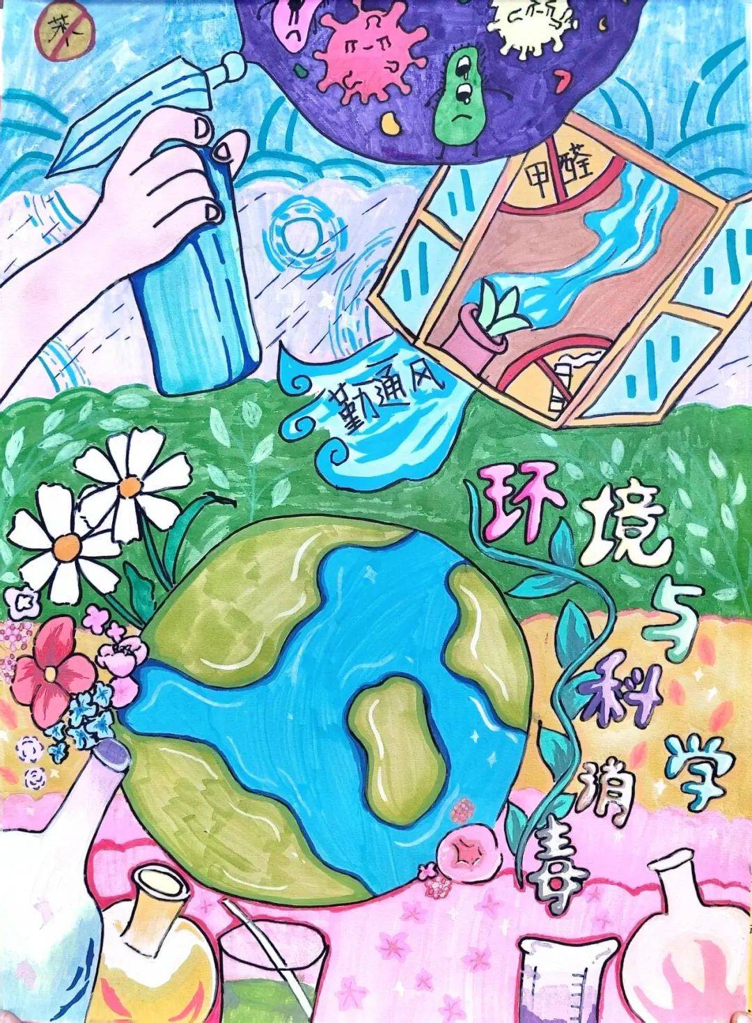 沂源县第三届环境健康杯优秀绘画作品展播