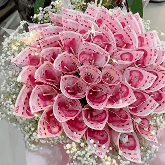 花店-人民币现金花束以定制人民币花束或放有大额现金礼盒的花束送给