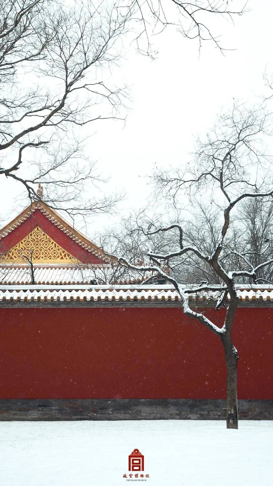 白雪镶红墙图片