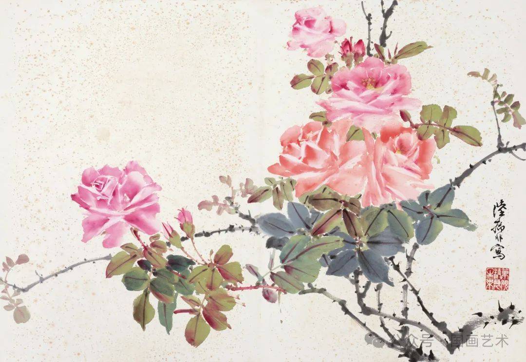 月季花的写意画法