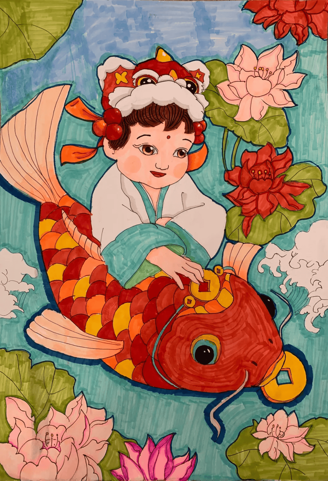 我们的节日·春节丨乙巳"莲年有余"河东区学生主题年画作品展