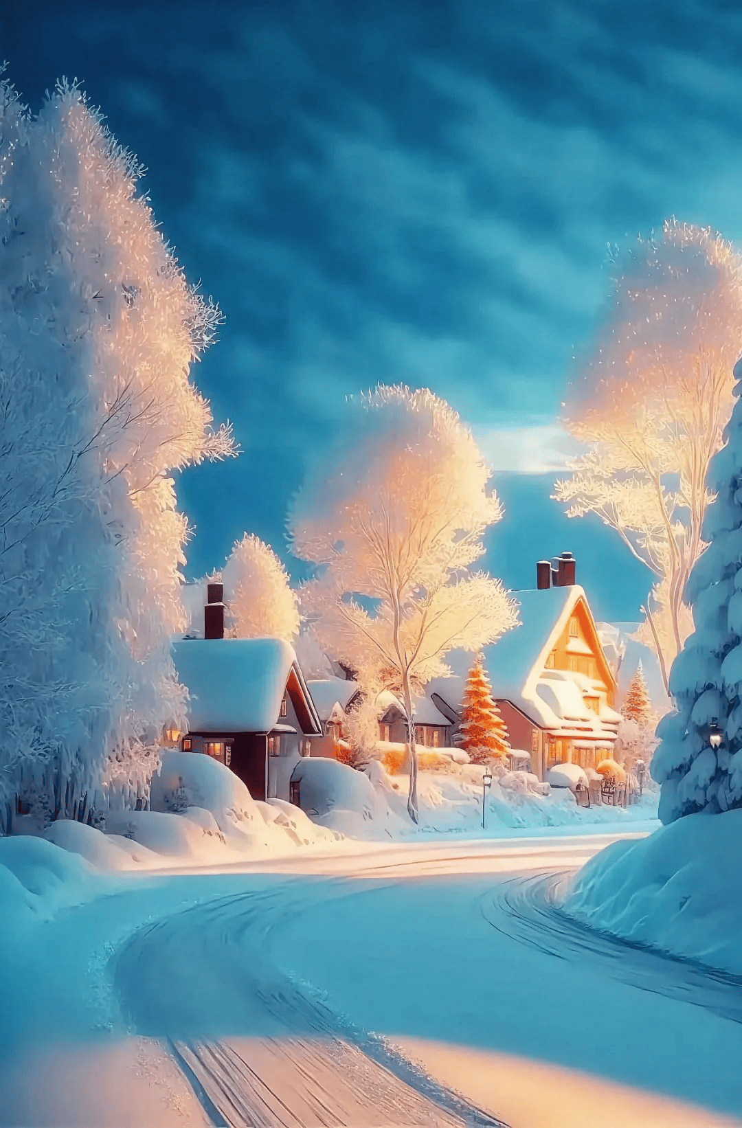 梦幻般的雪景,很美,很暖!