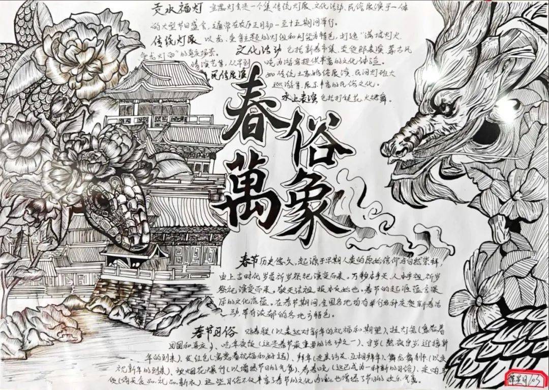 恩施市第一中学高一年级开展"民俗文化"手抄报创作暨