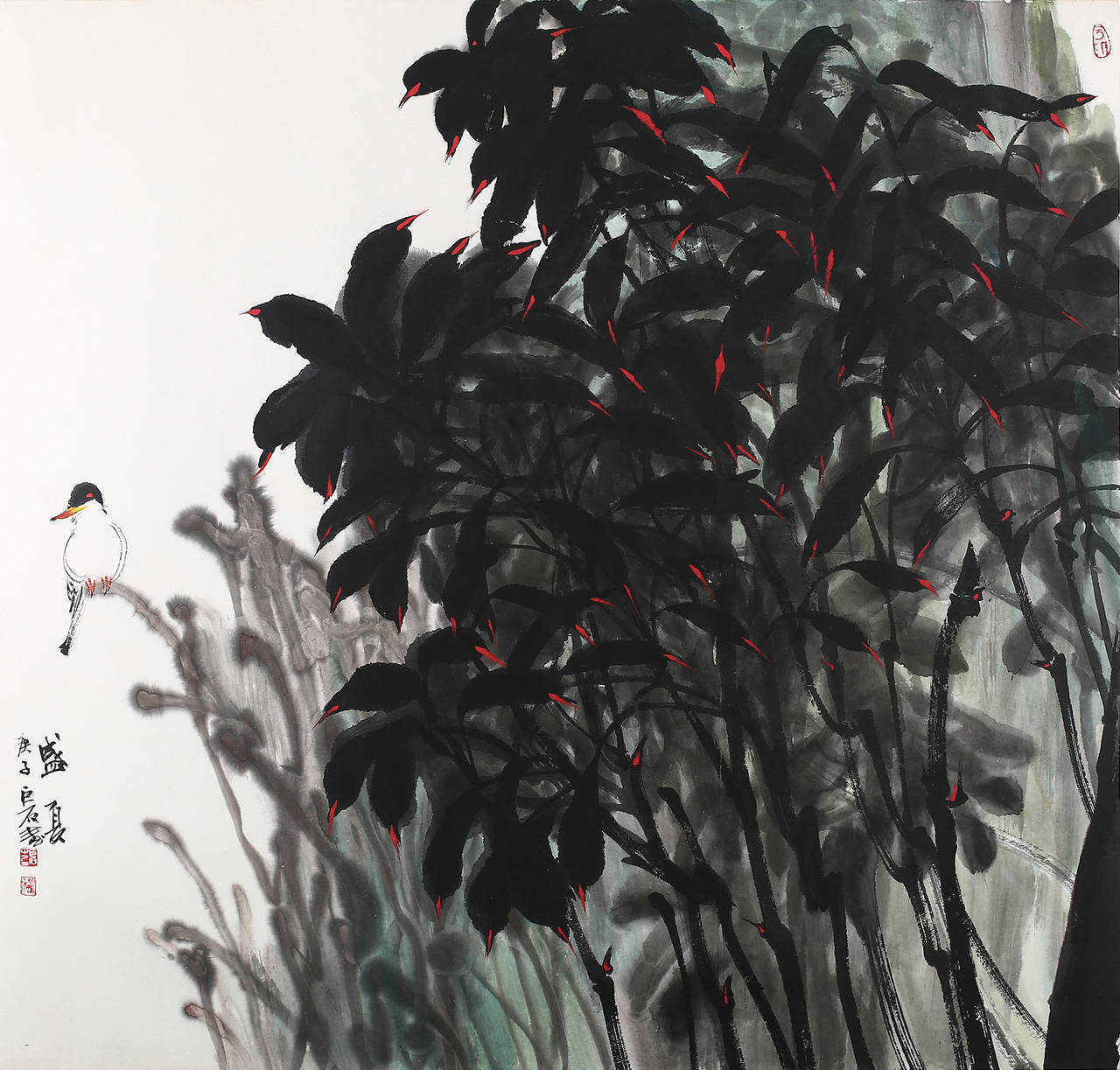 巨石 盛夏 96×90cm巨石 伏久者飞必高 138×68cm巨石 涧鱼 138×69cm