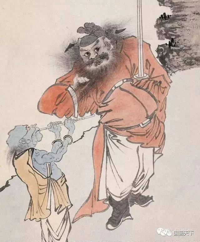 历代名家画钟馗,辟邪除灾_龚开_中山_局部