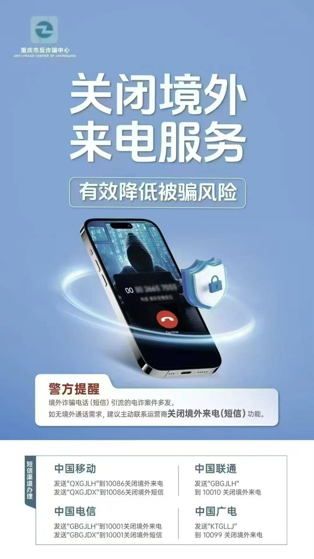 移动可以关闭境外电话呼入吗