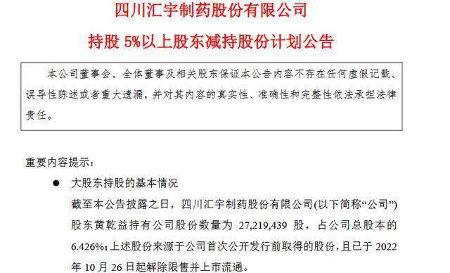 汇宇制药股东减持与高管处罚事件背后的隐忧