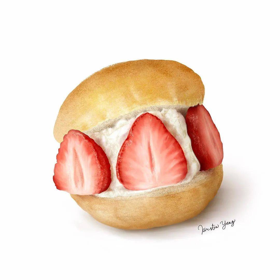 彩铅画出的诱人美食,真的太香了!好想咬一口