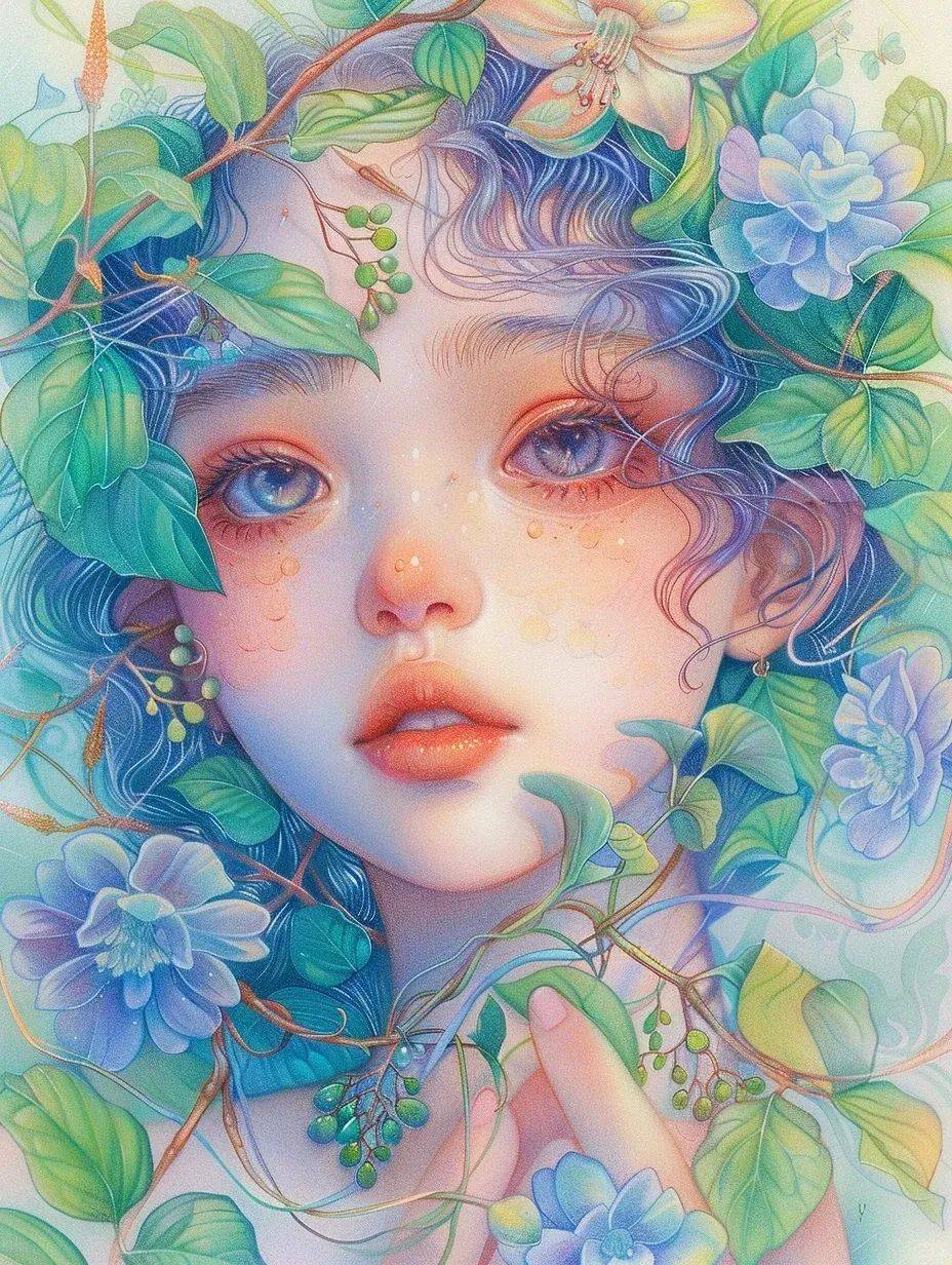 彩铅系列,森系女孩,美到爆!