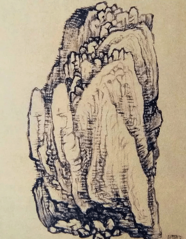 黄秋园山水画技法:皴法与山石画法