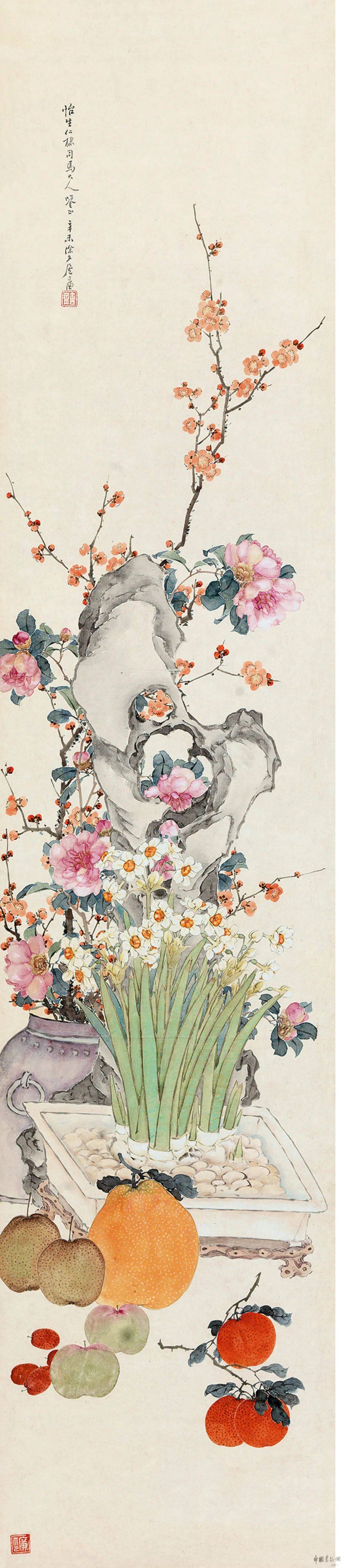 赏画 | 居廉《花卉四条屏》