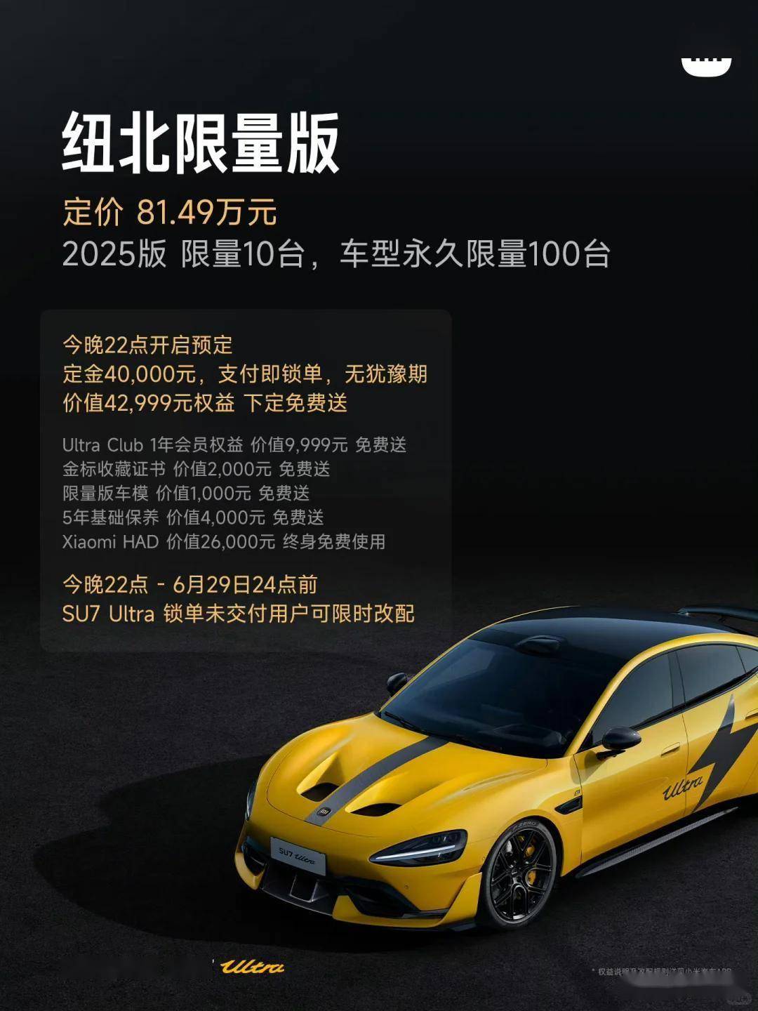 限量100台!售价81.49万元,小米SU7 Ultra纽北限量版原厂即改装_搜狐汽车_搜狐网