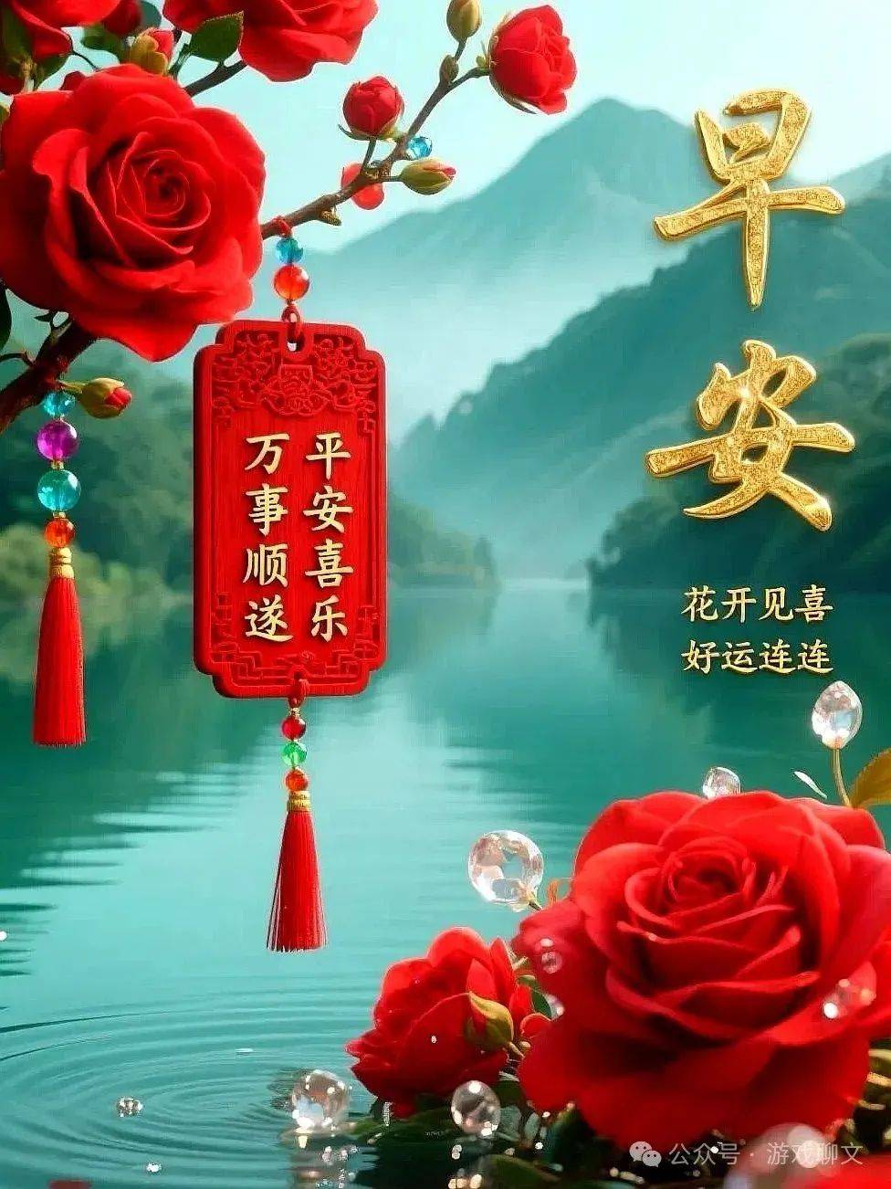 66张早安图片早上好问候祝福语善待自己笑对人生