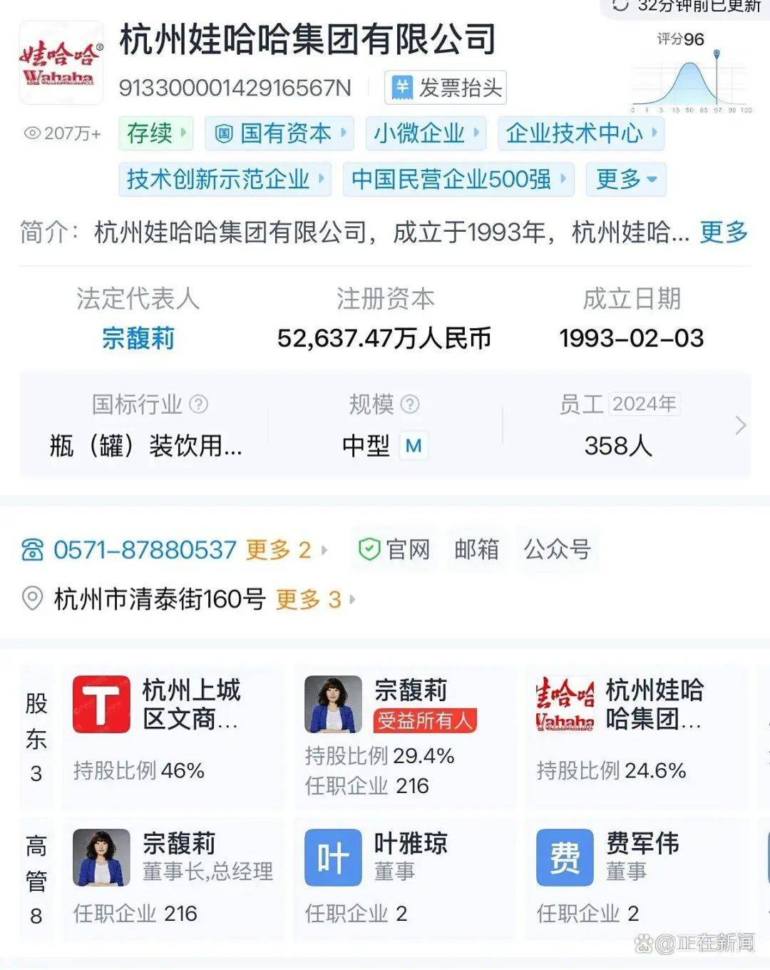 杭州成立专班处理宗庆后遗产纠纷
