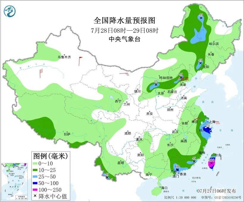 【全国天气】华北地区东北地区等地有强降雨江南东部西南地区有分散性强降雨