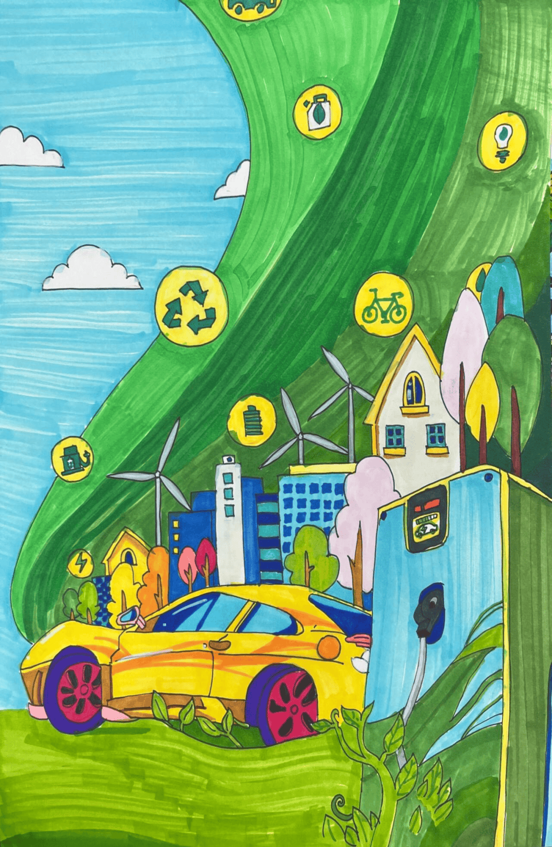 展览| "绘见未来 绿动出行"新能源汽车绘画展