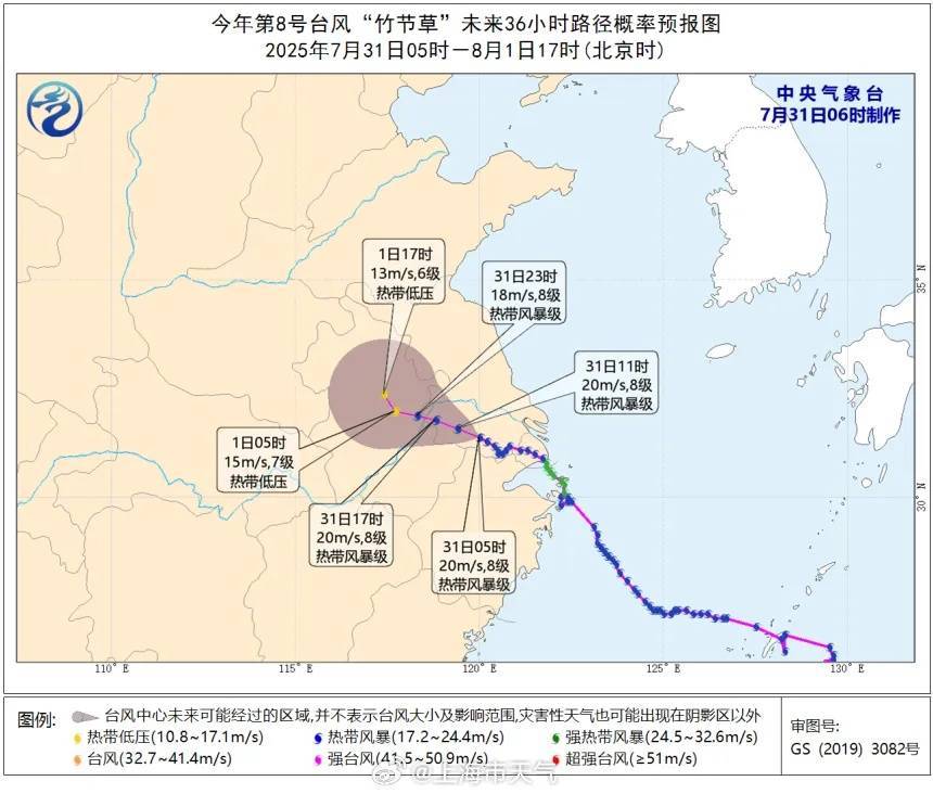 “竹节草”到哪了？上海发布大风蓝色预警，高温即将重启