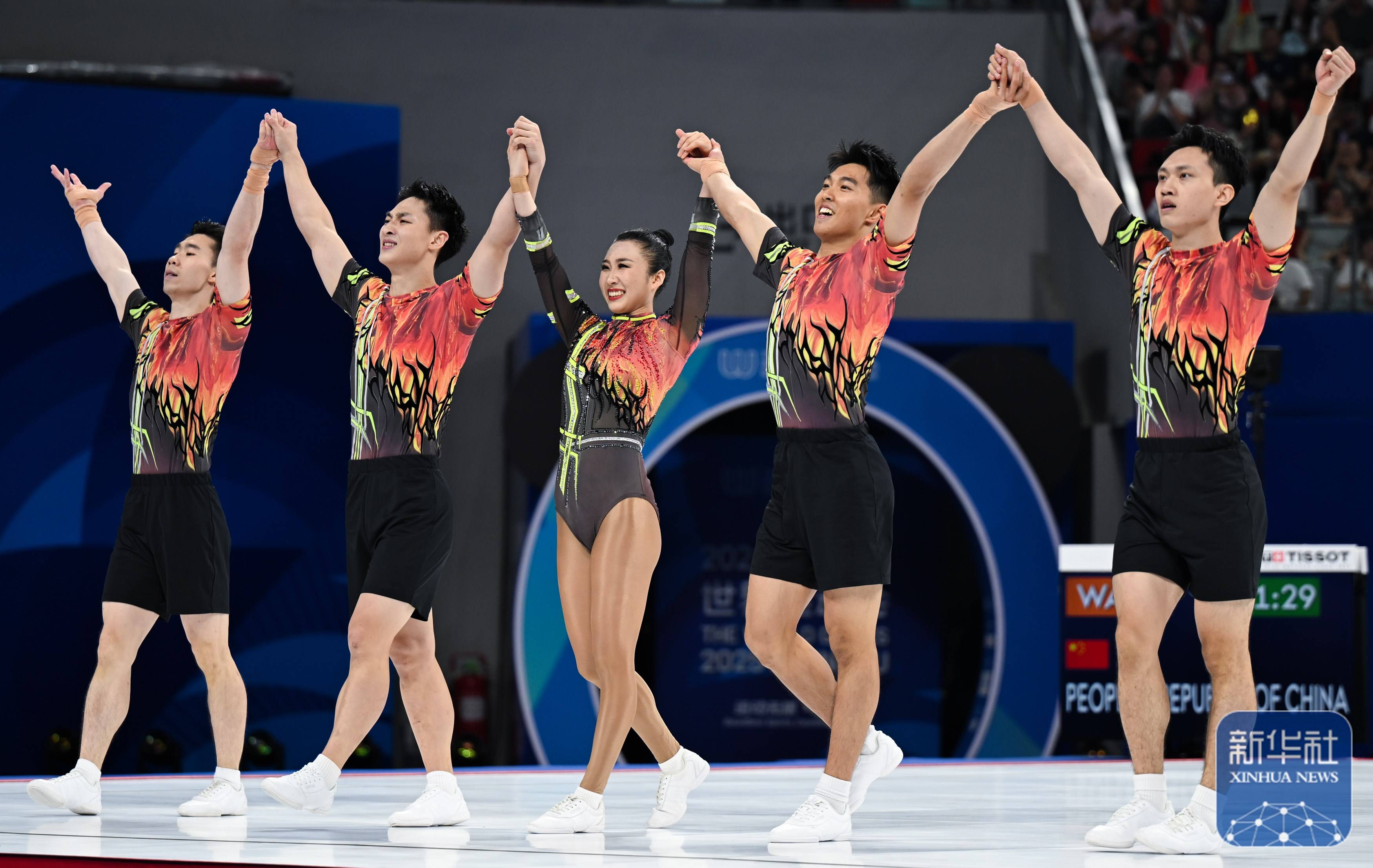 成都世运会｜中国队夺得健美操五人操冠军