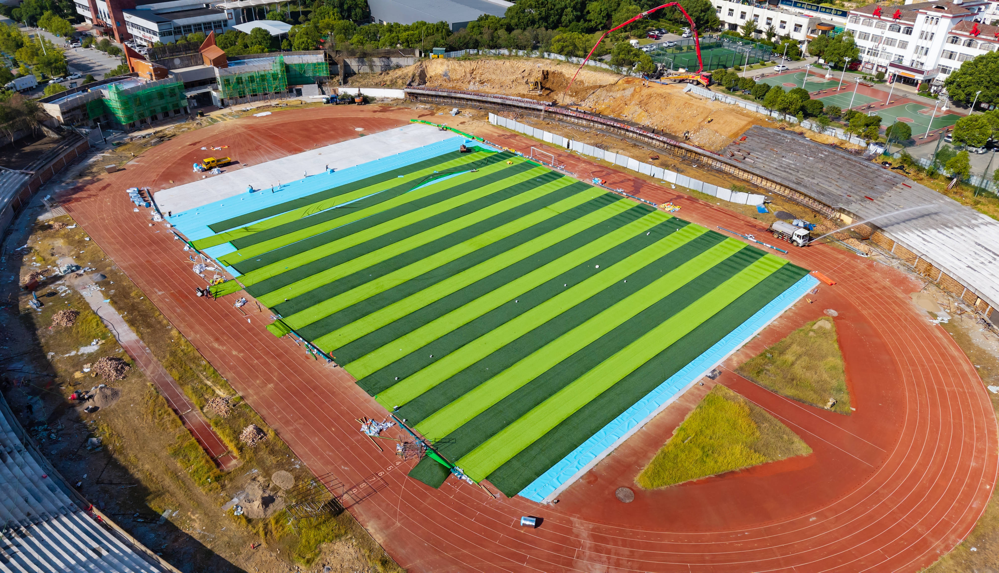 8月28日,永州市体育场全面提质改造工程正如