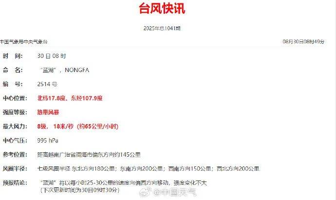 台风“蓝湖”生成！今天登陆！暴雨大风冰雹将抵达福建……