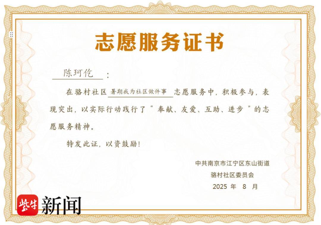 "微志愿"聚"大能量",南京东山街道骆村社区暑期开展"我为社区做件事"