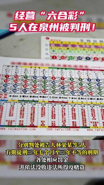 经营"六合彩",泉州5名头家要坐牢了!