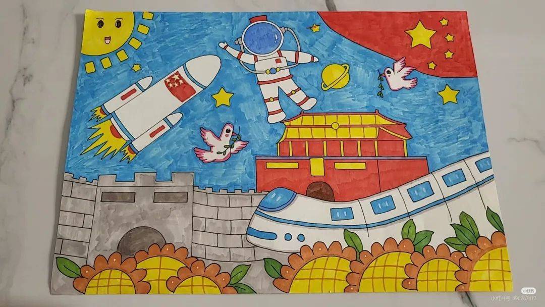 精选120张~国庆节主题儿童画范画,美不胜收!