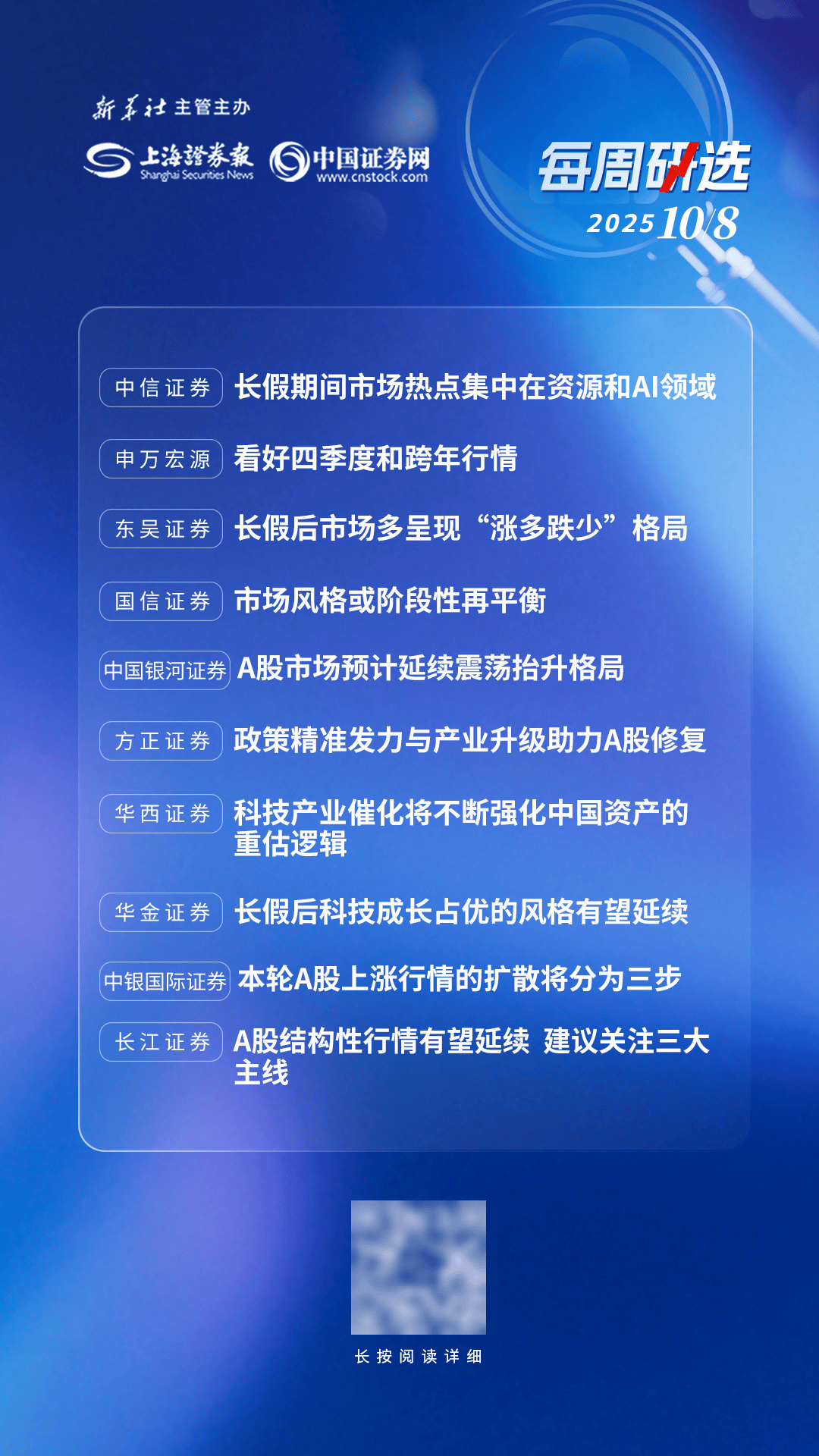 每周研选 | 节后A股如何演绎？十大券商展望：迎接“红十月” 聚焦AI行情扩散