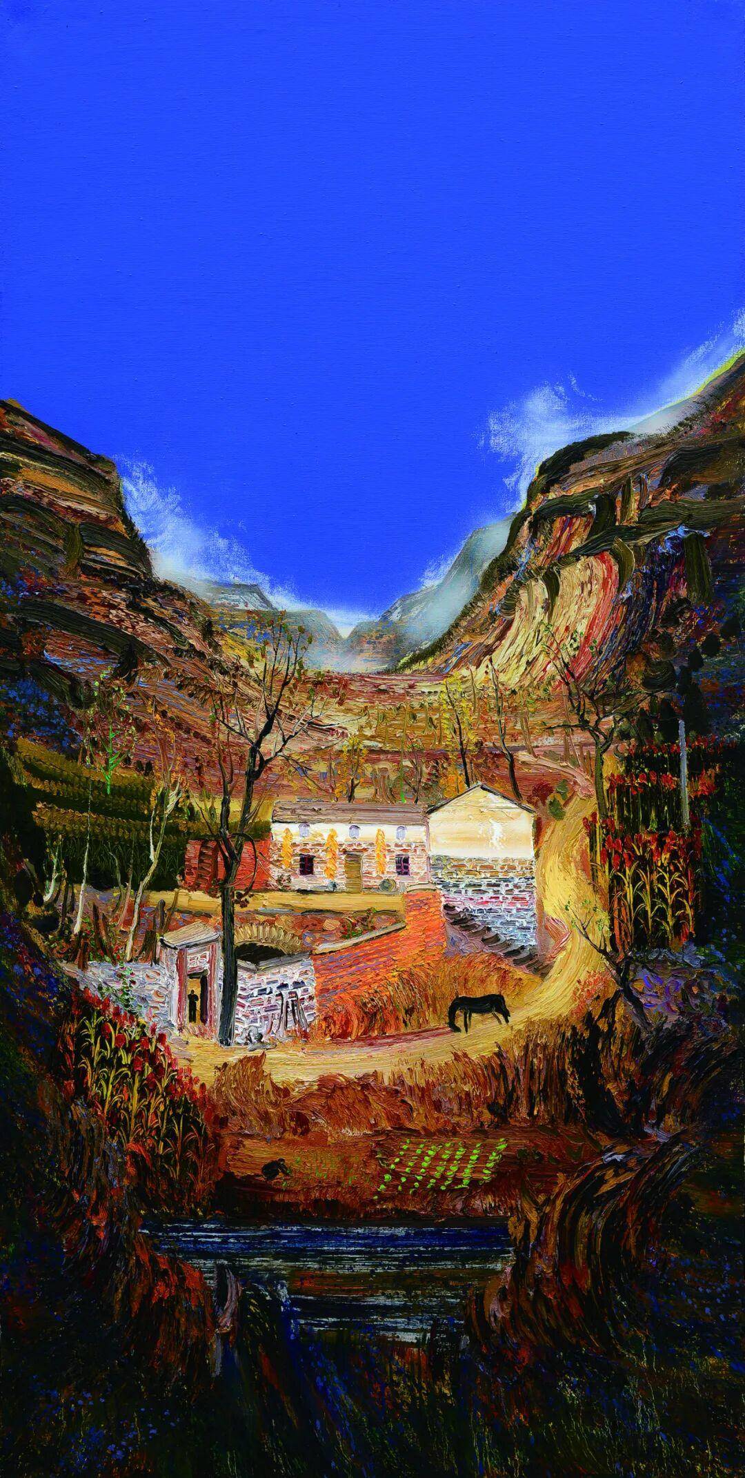 马硕:油画《四季太行》的结构,色彩与肌理