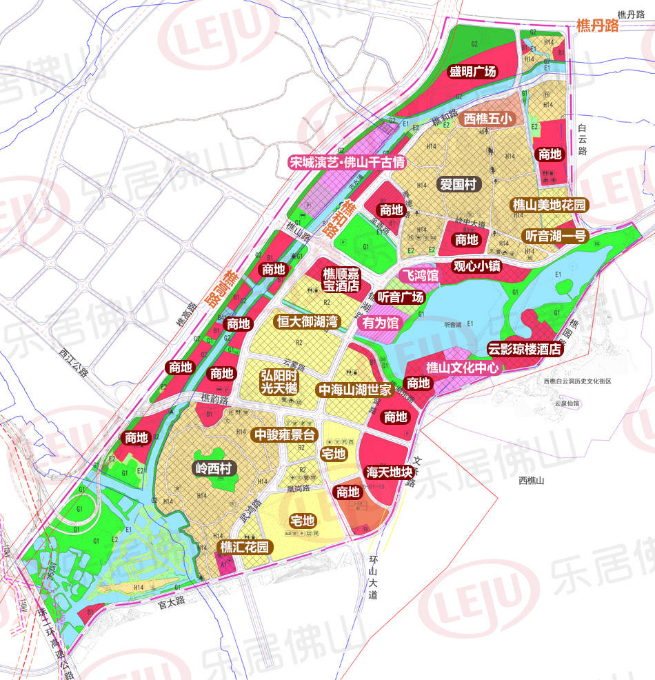 西樵中学旁!听音湖释出3.81万㎡宅地!紧挨规划有轨电车t5站点