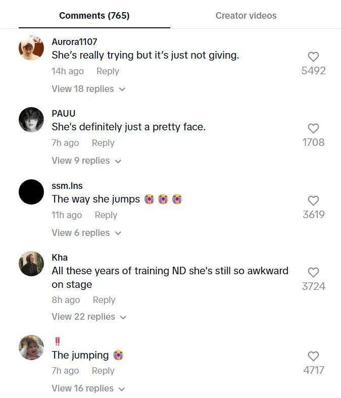 顶级女团爱豆因“僵硬”表演遭网友抨击:这跳跃动作…… 插图3 顶级女团爱豆因“僵硬”表演遭网友抨击:这跳跃动作…… 插图3