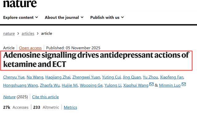 我国科研团队锁定快速抗抑郁“总开关” 抑郁症治疗有望告别药物依赖与创伤风险