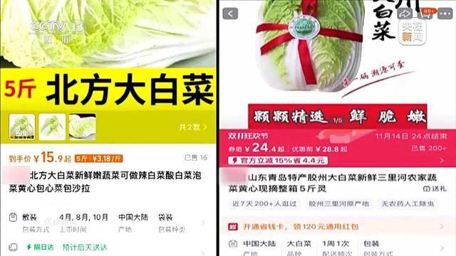 155元一棵白菜和9毛一斤的白菜一样?央视起底套牌菜
