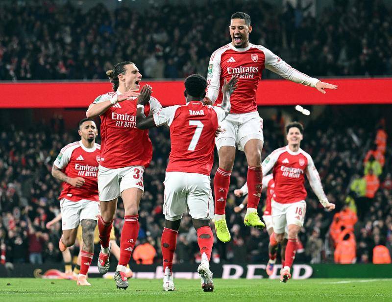 英格兰足球超级联赛早知道｜阿森纳晋级联赛杯4强