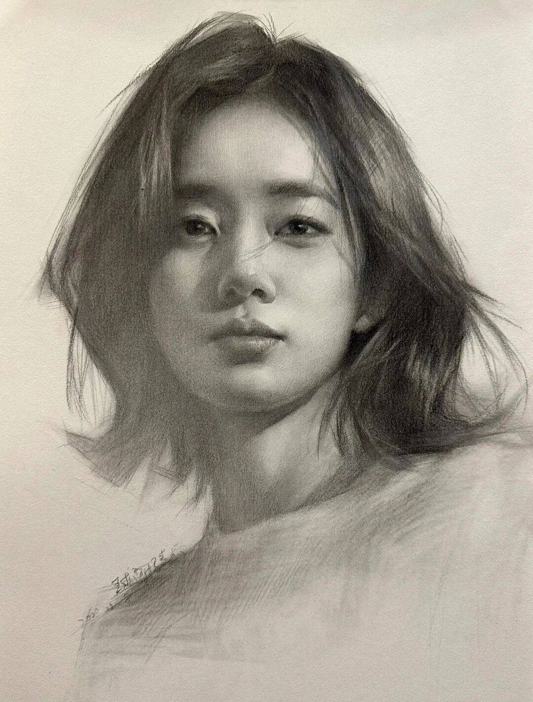 素描头像一幅,含高清细节和详细步骤