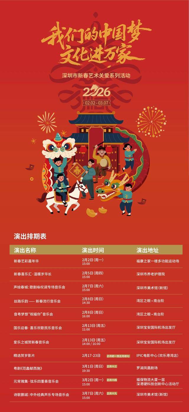 “2026深圳市新春艺术关爱系列活动”2日启幕