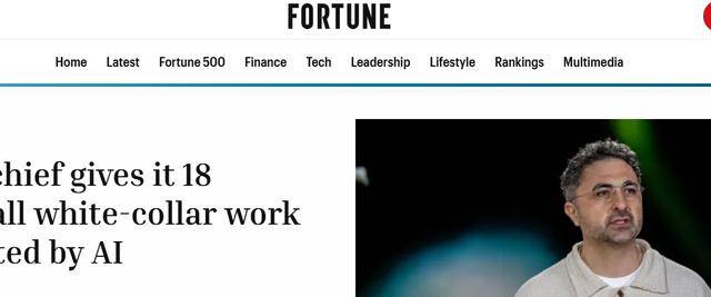 微软AI负责人预言：18个月内多数白领将被AI替代